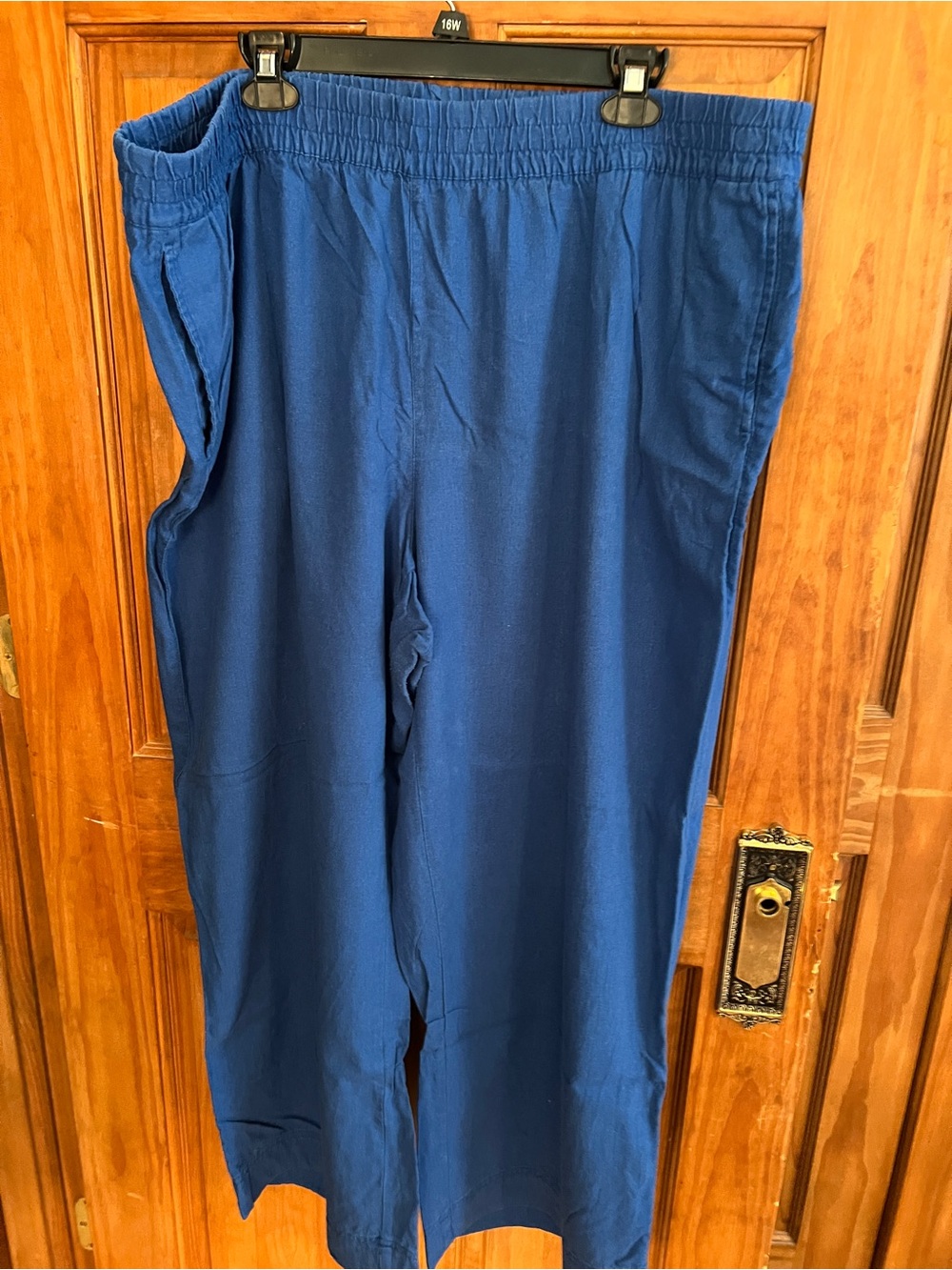 Old Navy Blue Wide-Leg Elastic-Waist Women's Pants - Picture 2 of 3